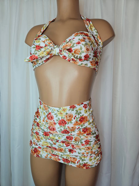 Starlet High Waist Bottom in White Floral