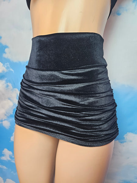 Starlet High Waist Bottom in Black Velvet