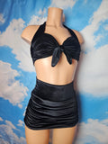 Starlet High Waist Bottom in Black Velvet