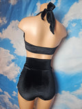 Starlet Ruched Top Black Velvet