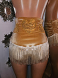 LONESTAR SHIMMY BOTTOM in BROWN VELVET With GOLD STARS