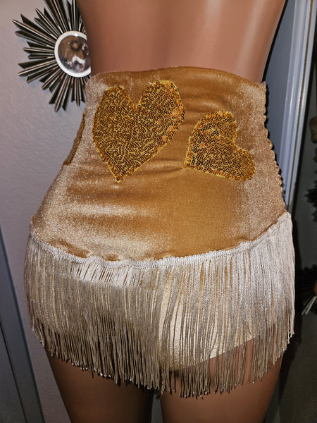 LONESTAR SHIMMY BOTTOM in BROWN VELVET With GOLD STARS