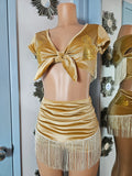 LONESTAR SHIMMY BOTTOM in BROWN VELVET With GOLD STARS