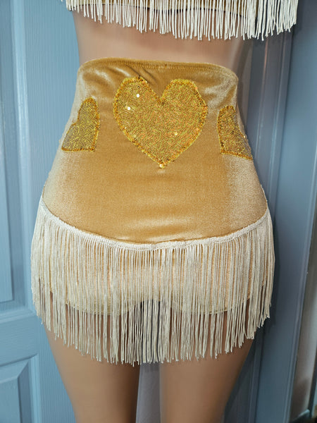 LONESTAR SHIMMY BOTTOM in BROWN VELVET With GOLD STARS