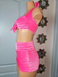 Starlet High Waist Bottom in Hotpink Velvet
