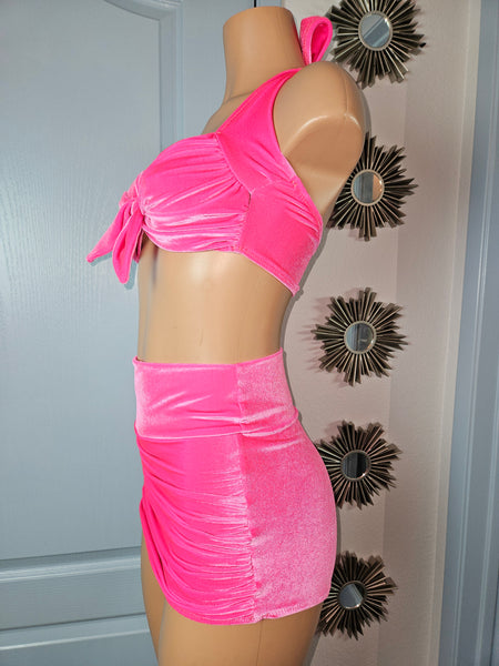 Starlet Ruched Top Hotpink Velvet