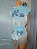 LONELY HEARTS SHIMMY BOTTOM in BLUE VELVET