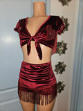 LONESTAR in MAROON CROP TOP with HEARTS