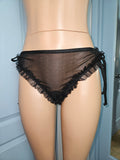 Darling 1960s Style BabyDoll Set- BLACK GLITTER MESH SIZE MED