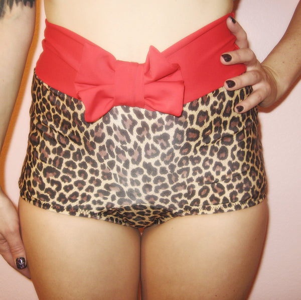 FINAL SALE JESSICA Leopard High Waist Bottom With Red Bow