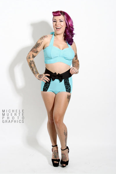 FINAL SALE LULLABY Mint Bottom With Black Bow